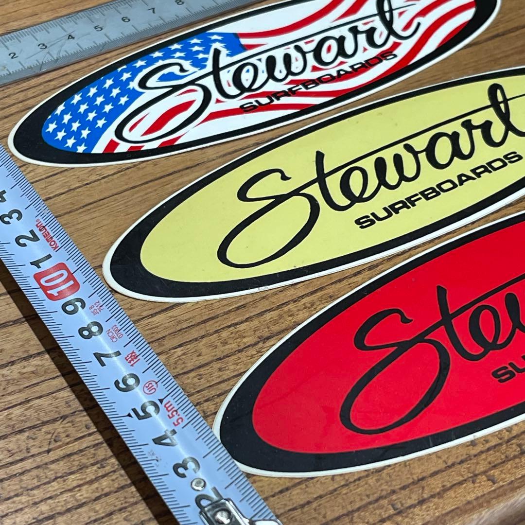 Stewart Surf 90s Sticker 3-Piece Set Rare US Authentic